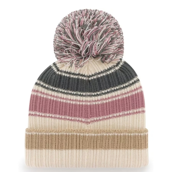 Green Bay Packers '47 Women's Daphne Cuffed Knit Beanie with Pom - Cream - Picture 2 of 4